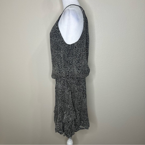 Ramy Brook BITSY 100% Silk Black & White Polka Dot Sleeveless Drop Waist Dress - Picture 8 of 16